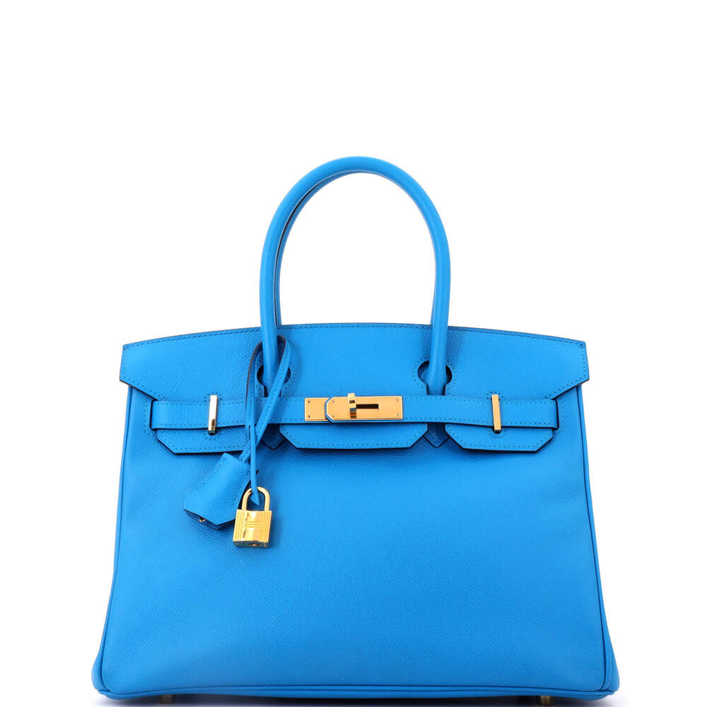 Hermes Birkin 30 Blue Epsom with Gold Hardware